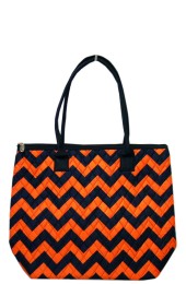 Small Quilted Tote Bag-ZIN1515/NAVY-ORANGE
